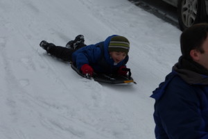 Alton takes the downhill.